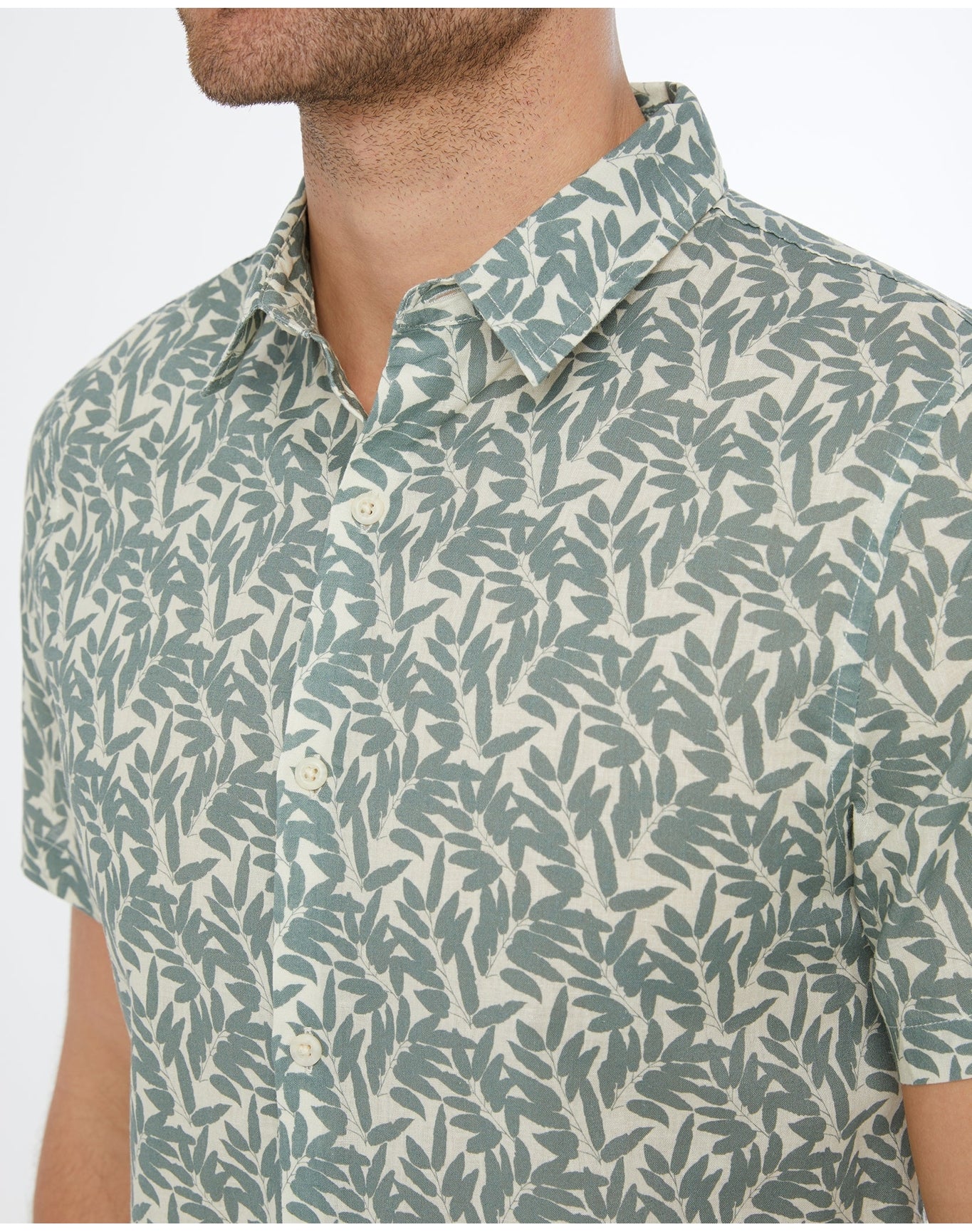 Men | Jack Air Linen Shirt | Cream Sage