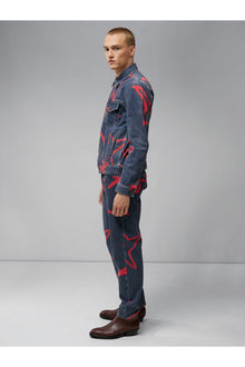 Men | Jad Printed Stars Jacket | JL Navy