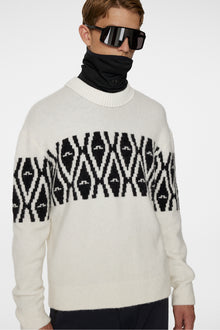 Men | Jalen Jacquard Knitted Sweater | Whisper White