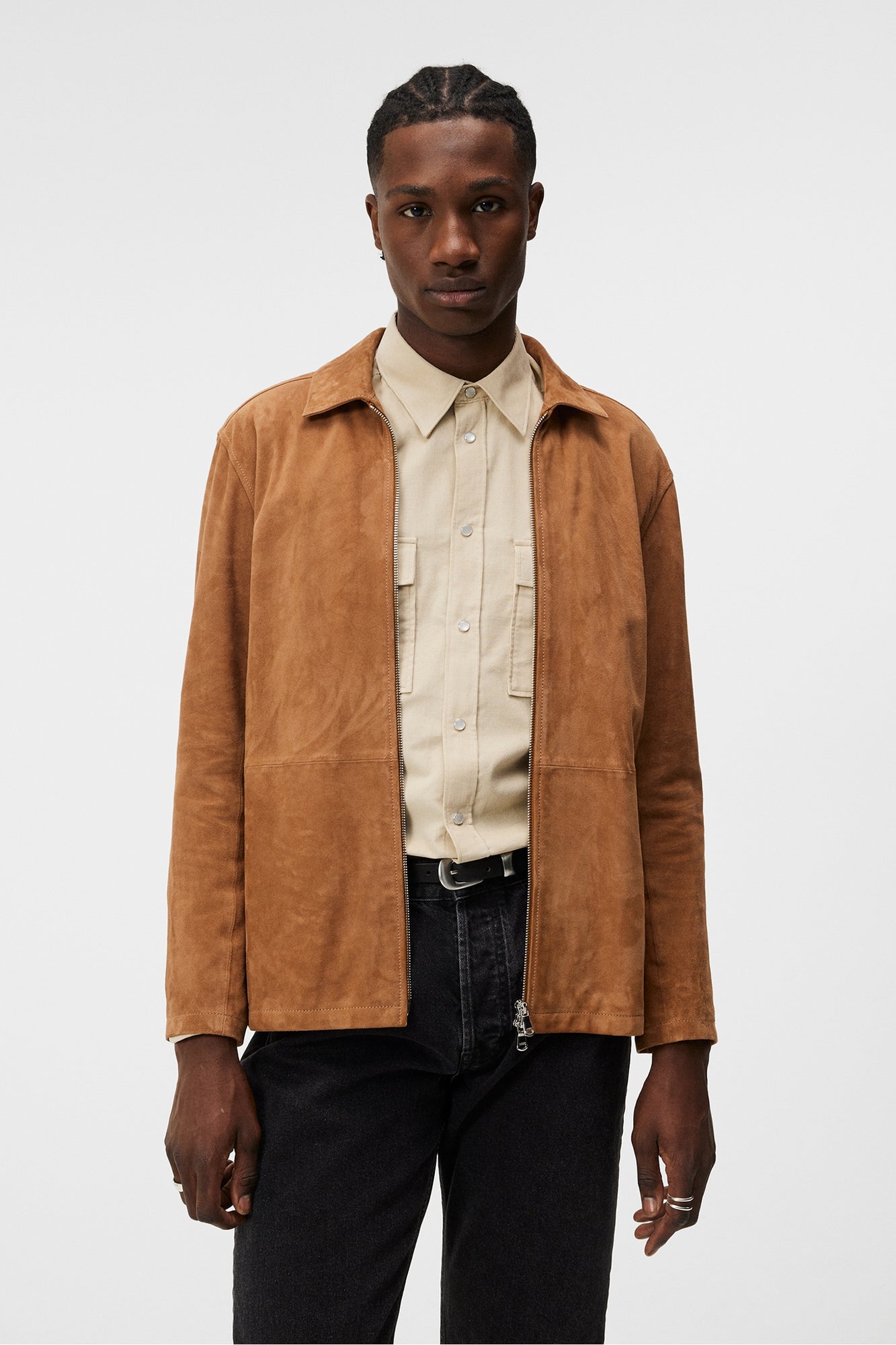 Men | Jonah Suede Overshirt | Chipmunk