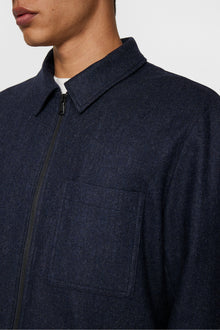 Men | Julius Cash Flannel Overshirt | JL Navy