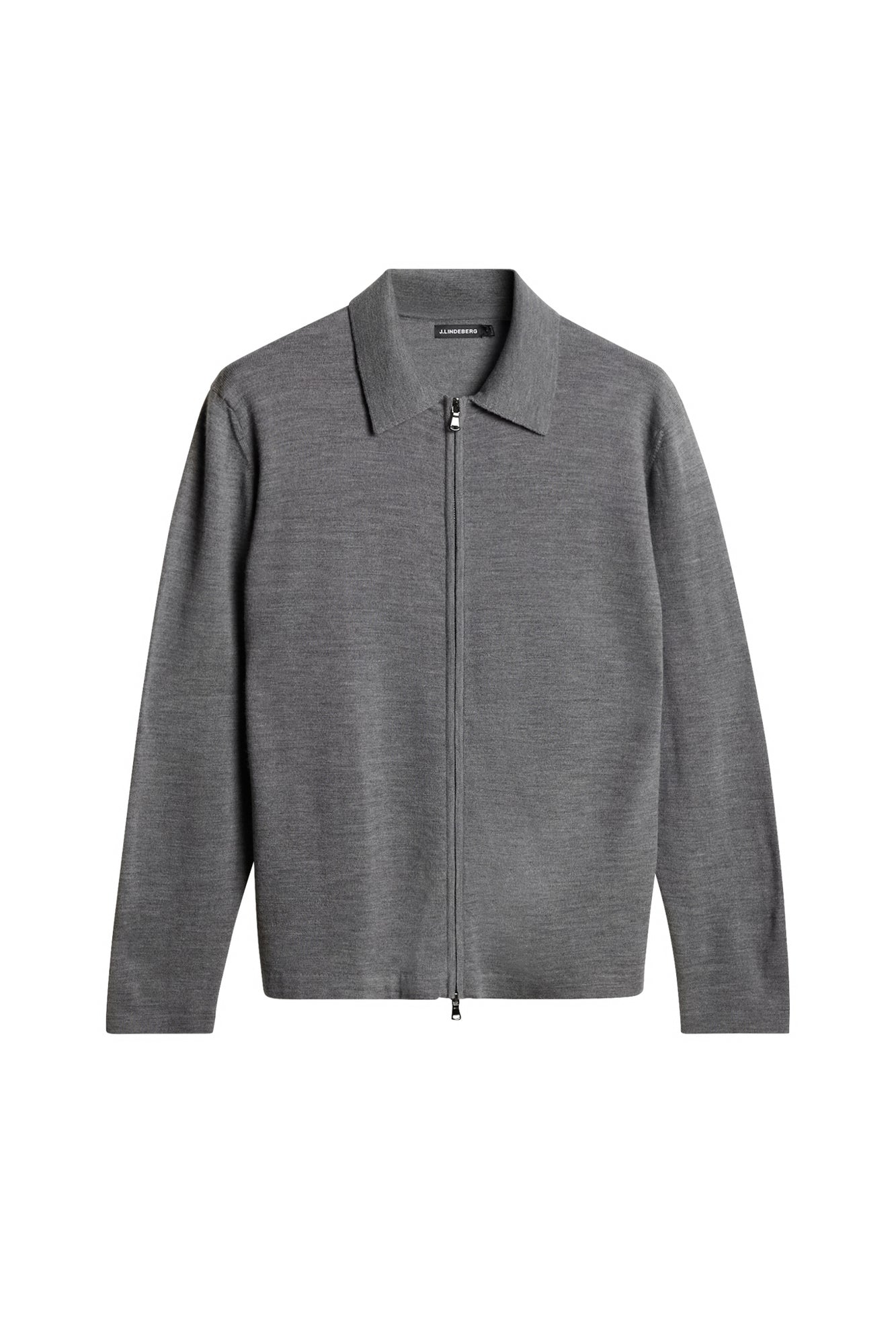 Men | Kaleb Merino Zip Cardigan | Mid Grey Melange