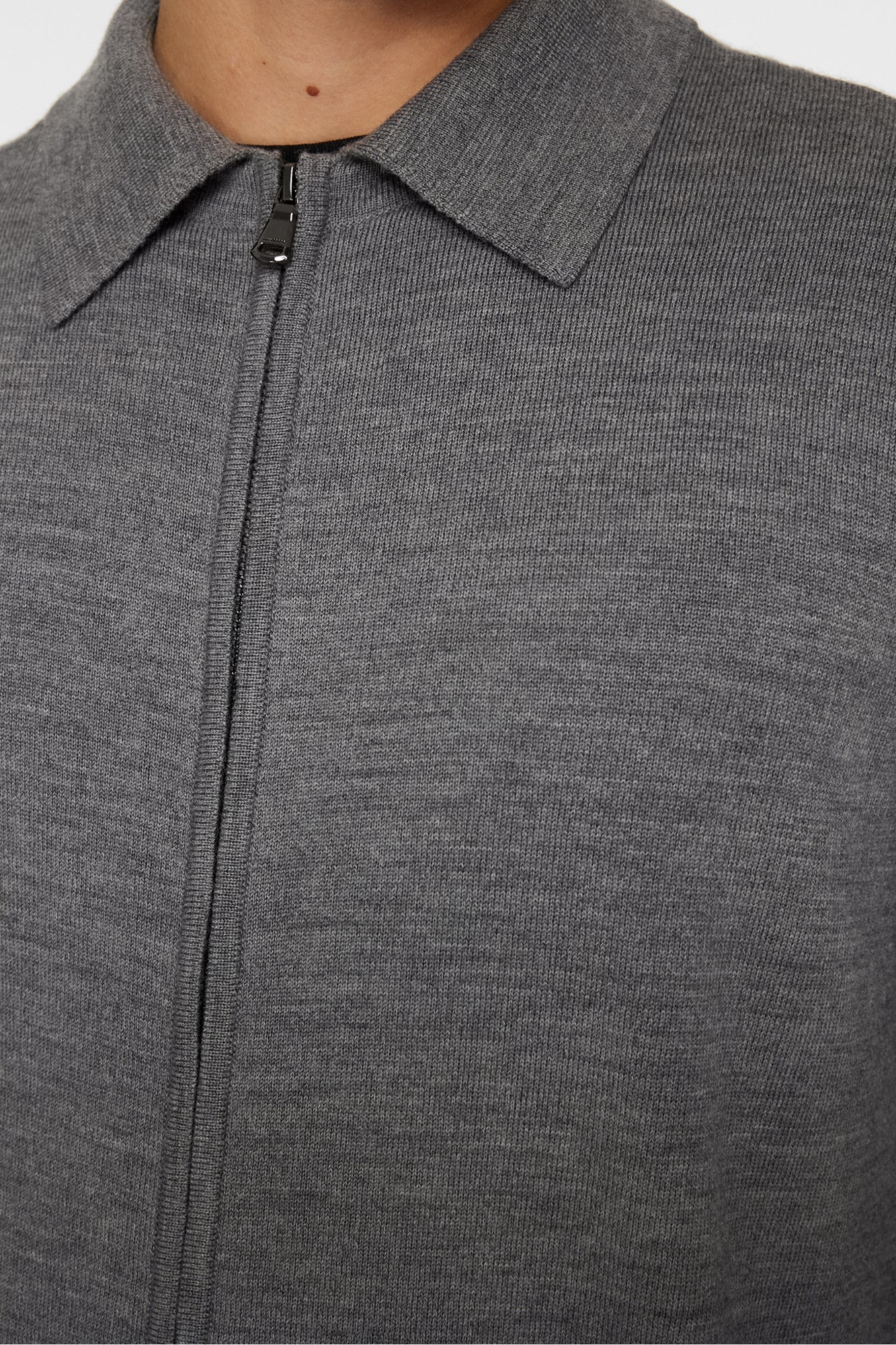 Men | Kaleb Merino Zip Cardigan | Mid Grey Melange