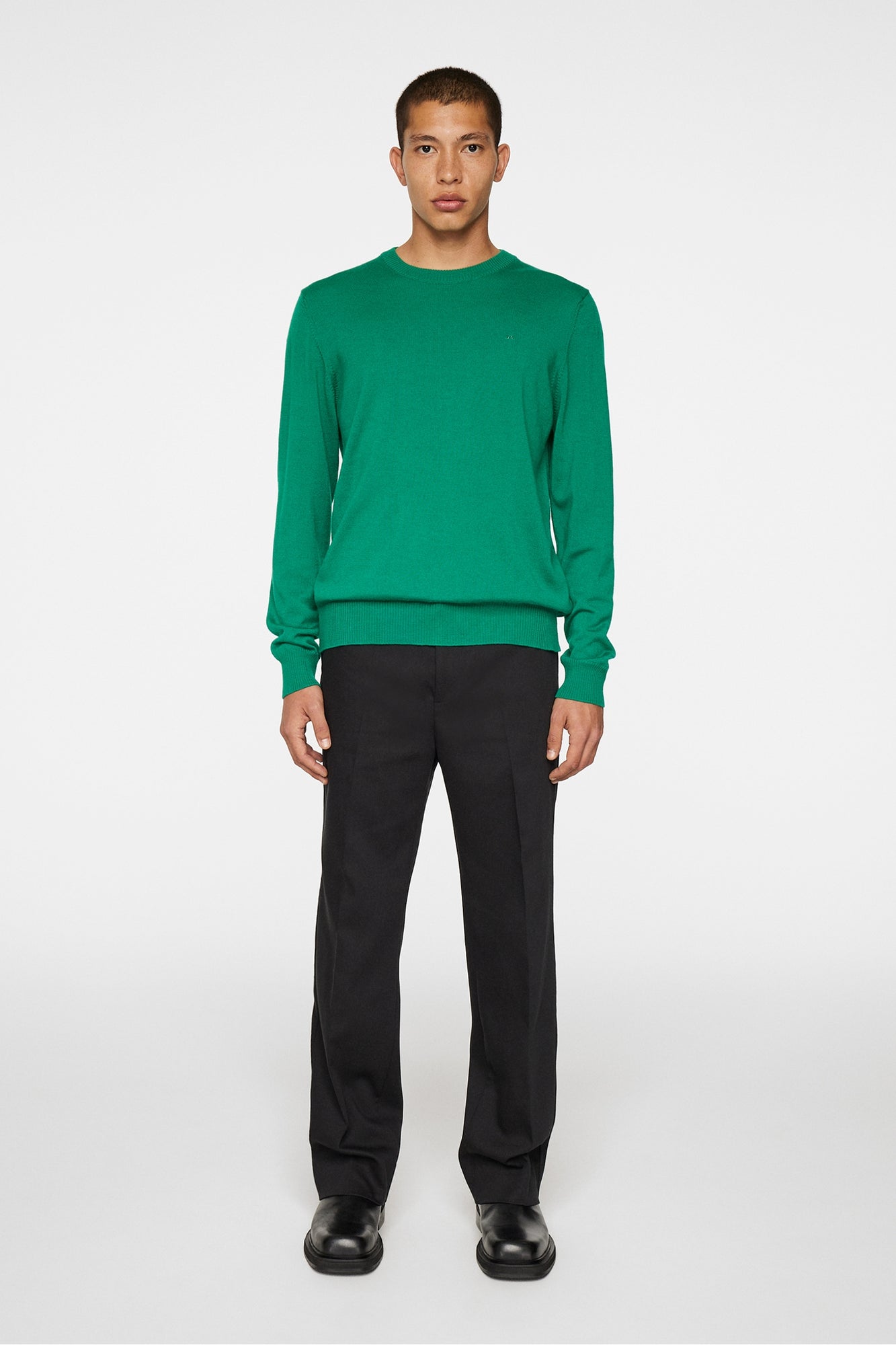 Men | Keane Merino Creneck Sweater | Ultramarine Green