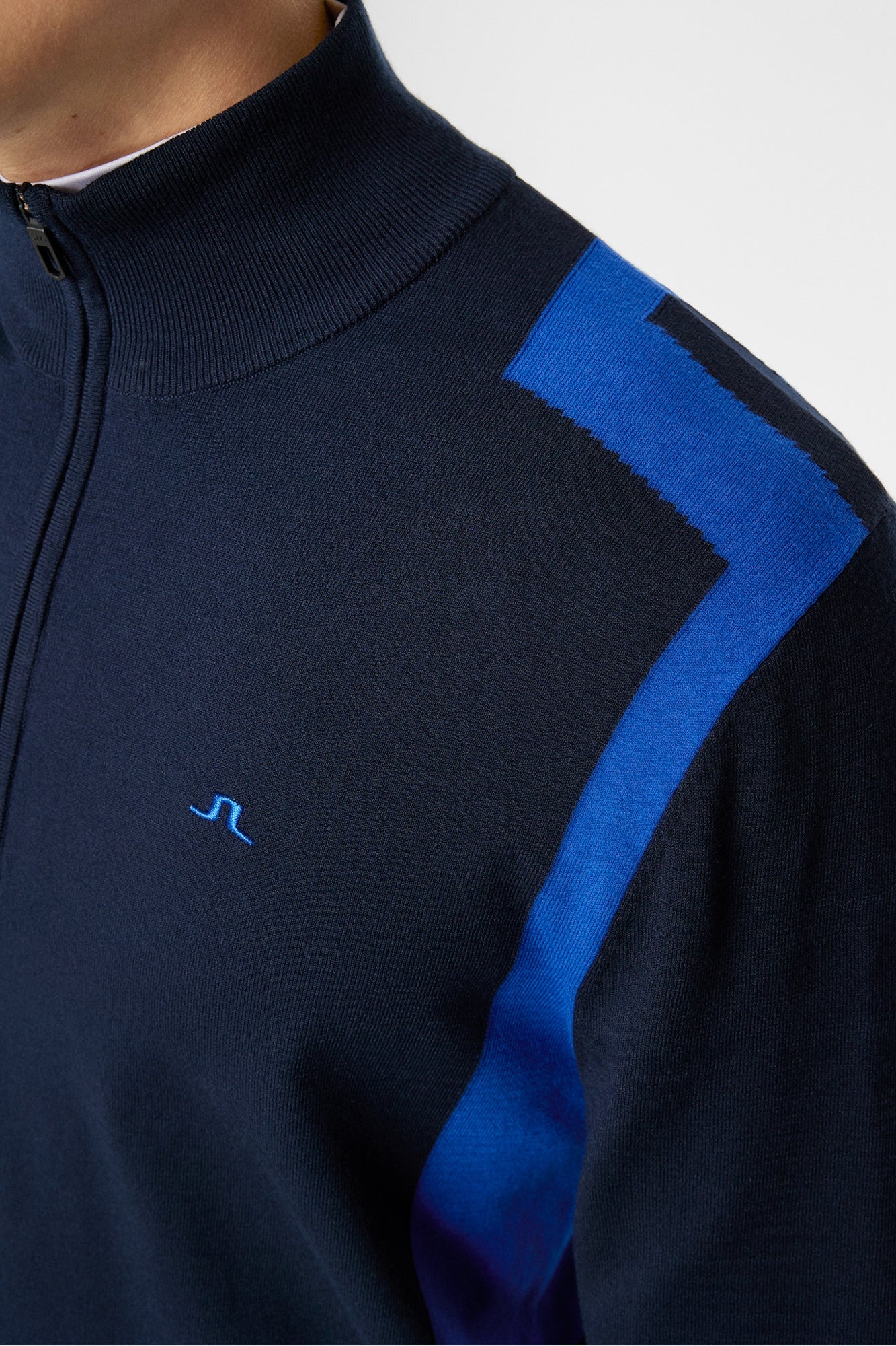 Men | Kendrick Knitted Zip Sweater | JL Navy