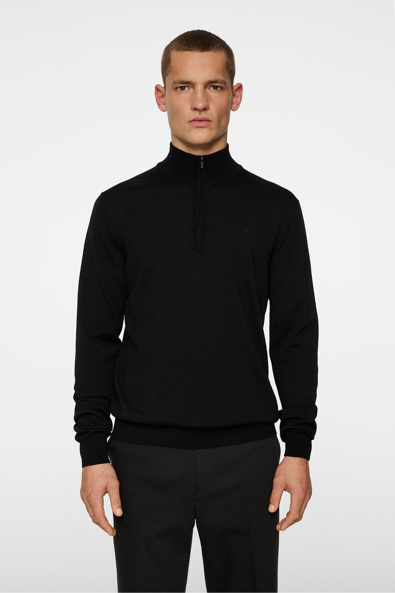 Men | Kiyan Merino Quarter Zip | Black