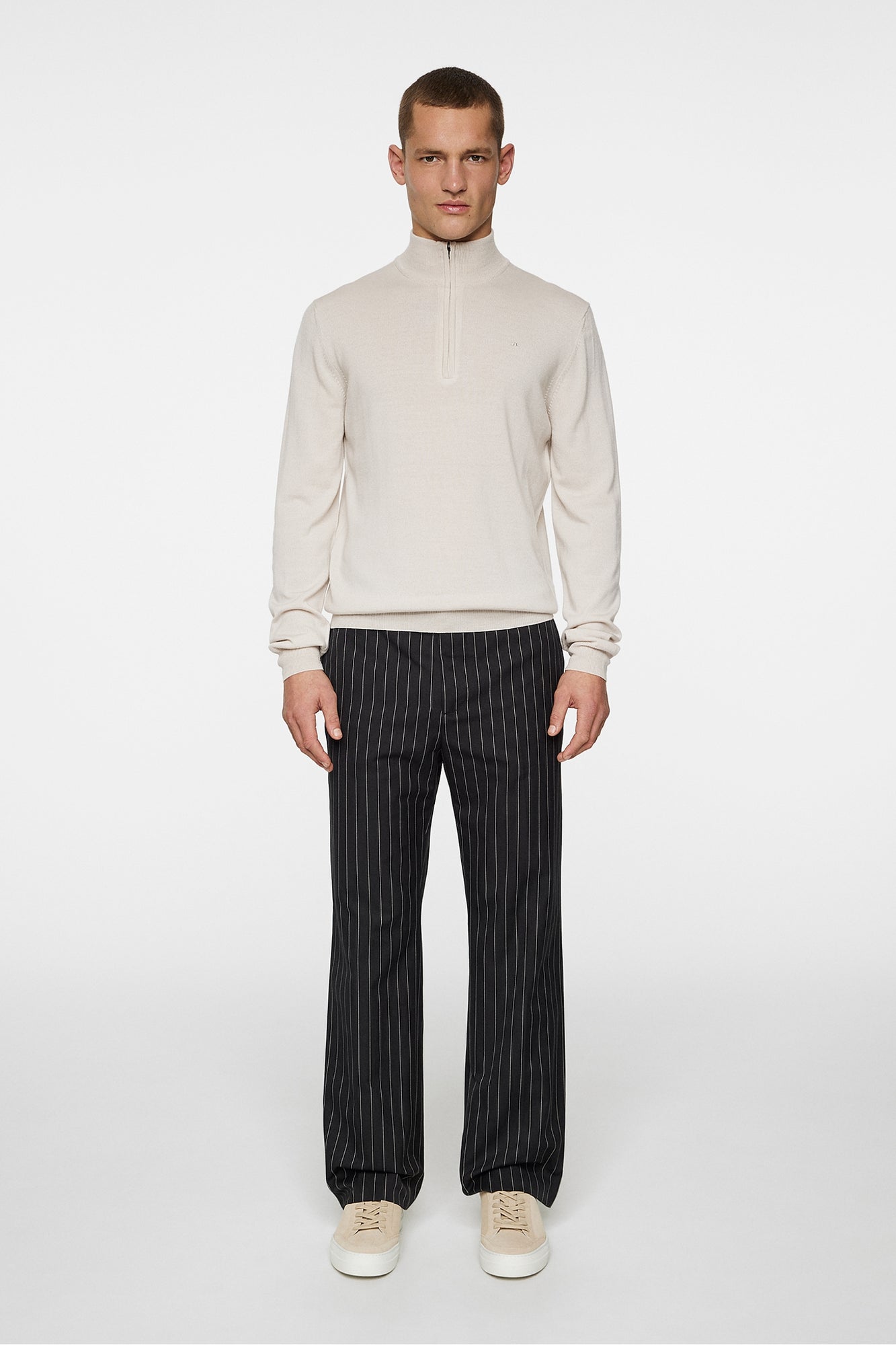 Men | Kiyan Merino Quarter Zip | Moonbeam