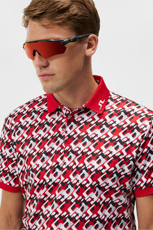 Men | Kv Regular Fit Print Polo | Micro Bridge Cherry
