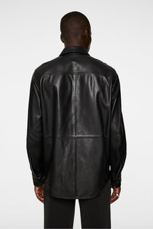 Men | Lanson Leather Overshirt | Black