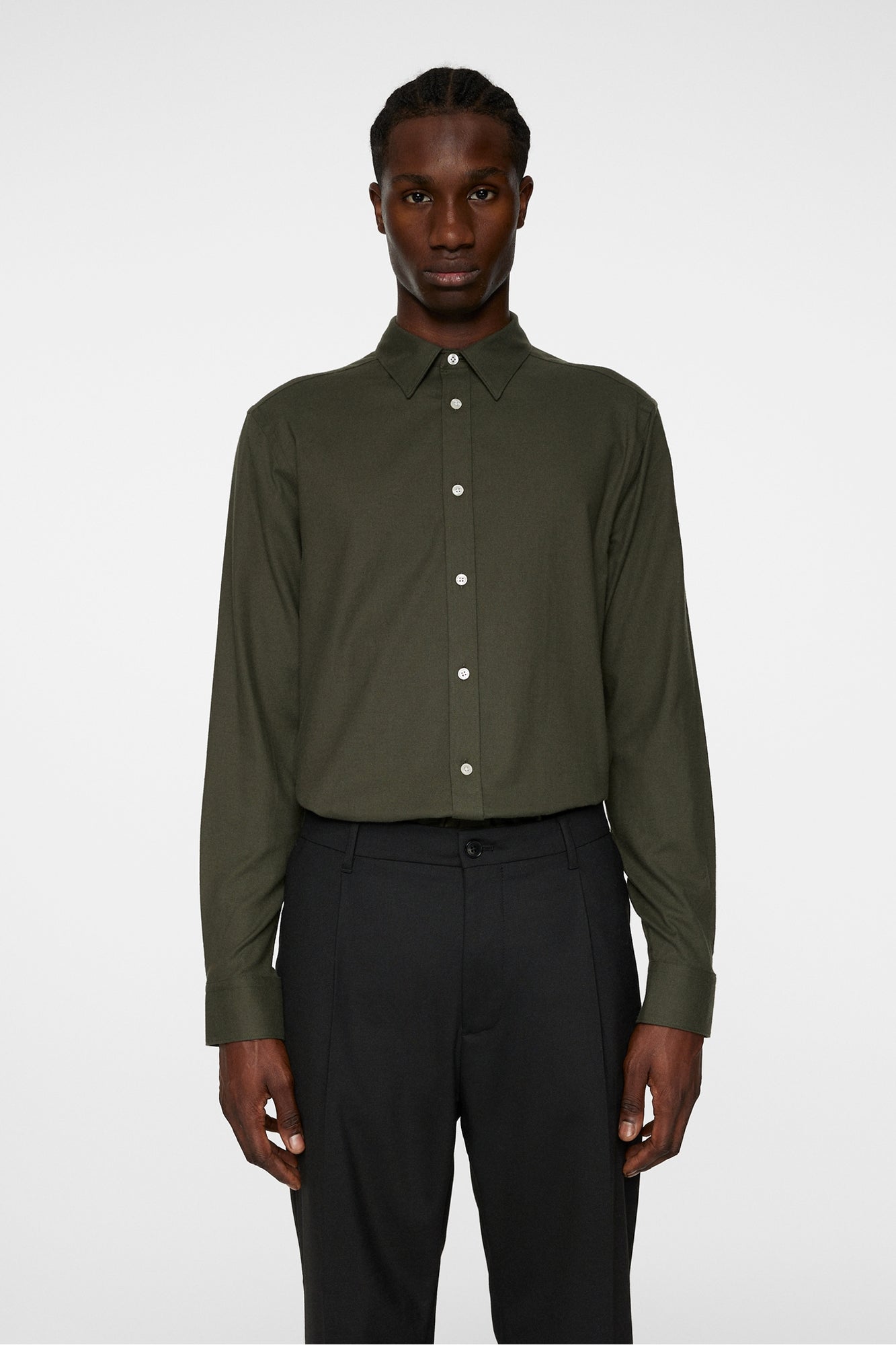 Men | Light Flannel Slishirt | Forest Green