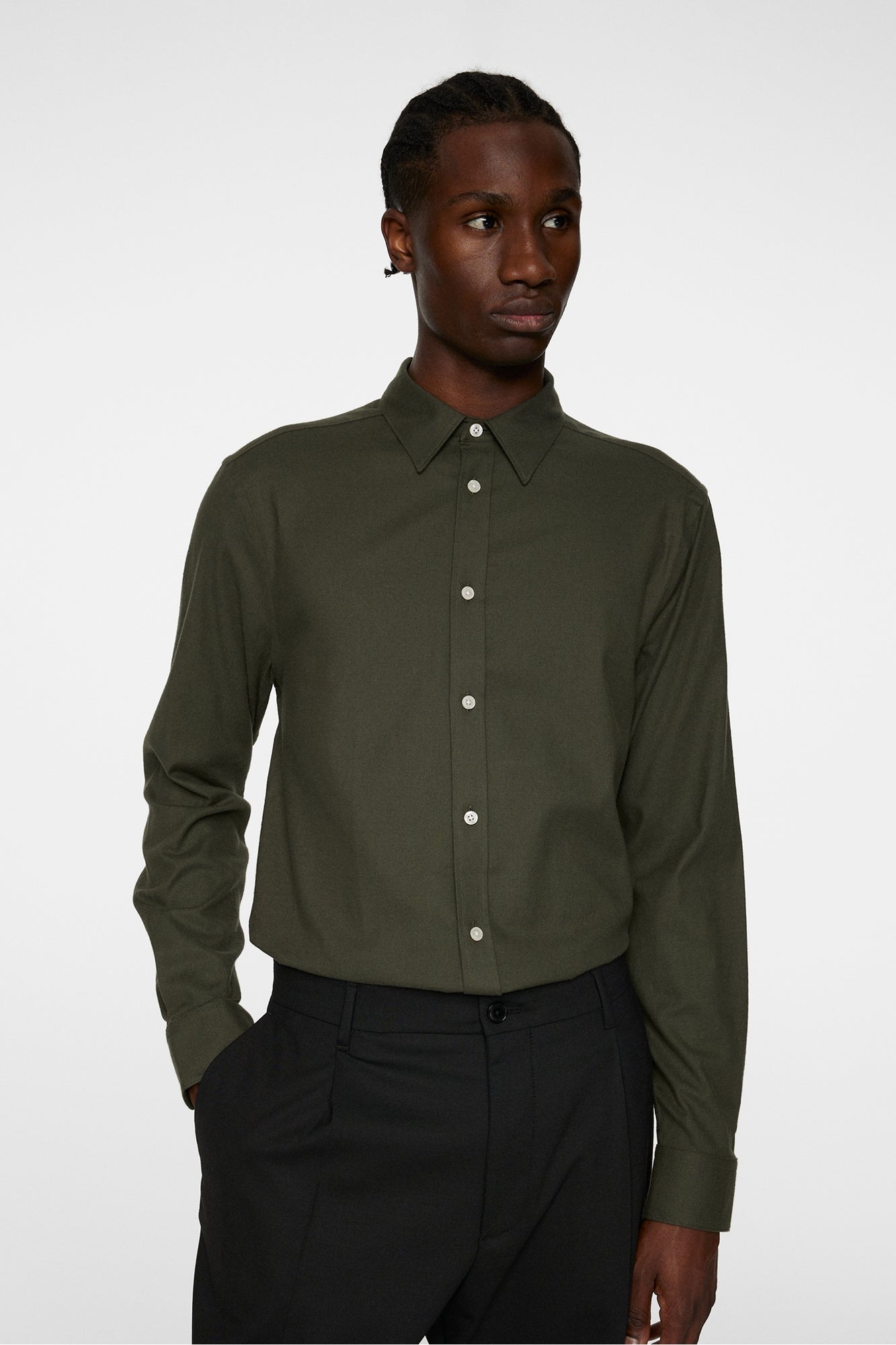 Men | Light Flannel Slishirt | Forest Green