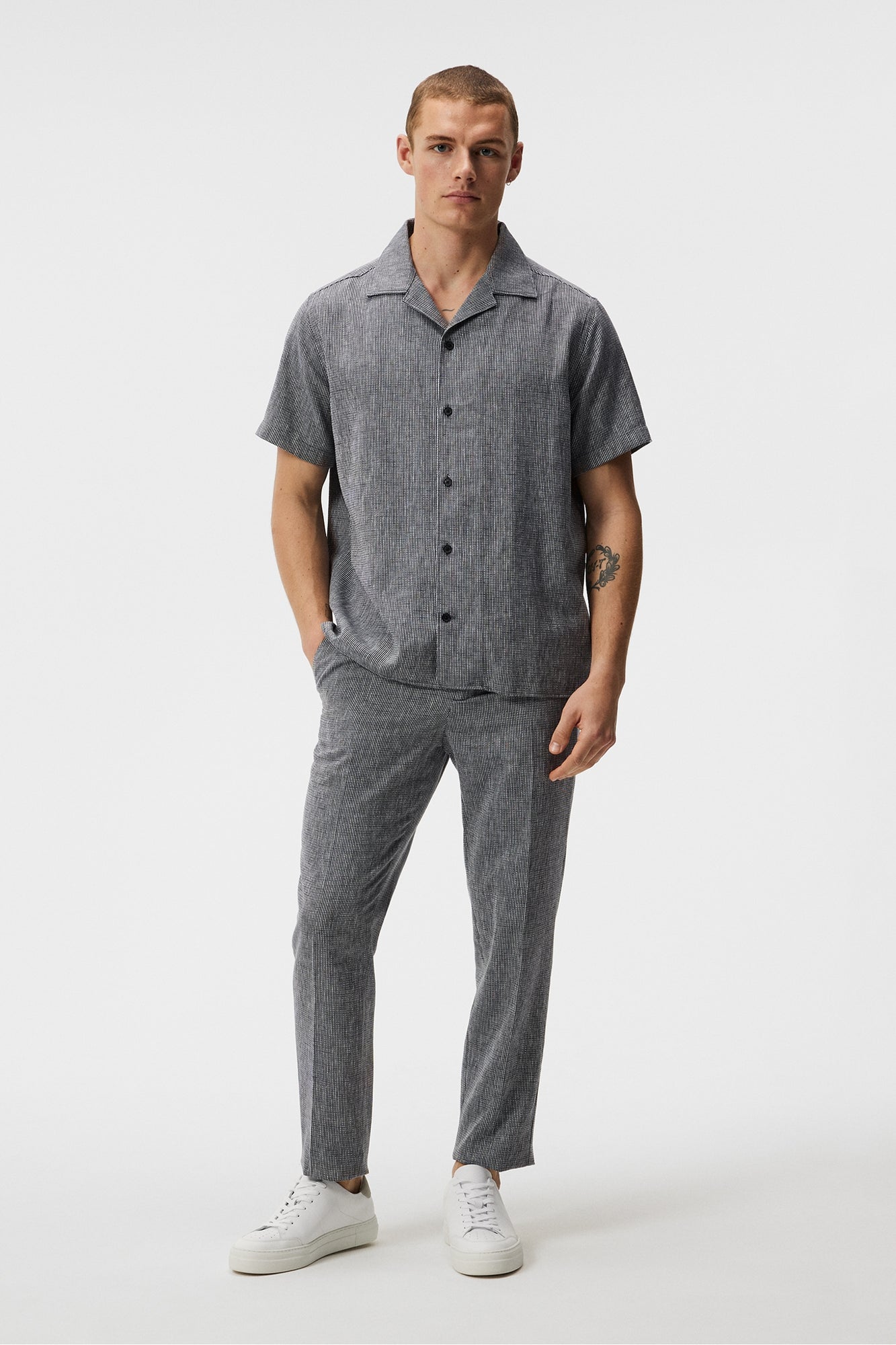 Men | Lind Linen Mix Str Relax Shirt | JL Navy