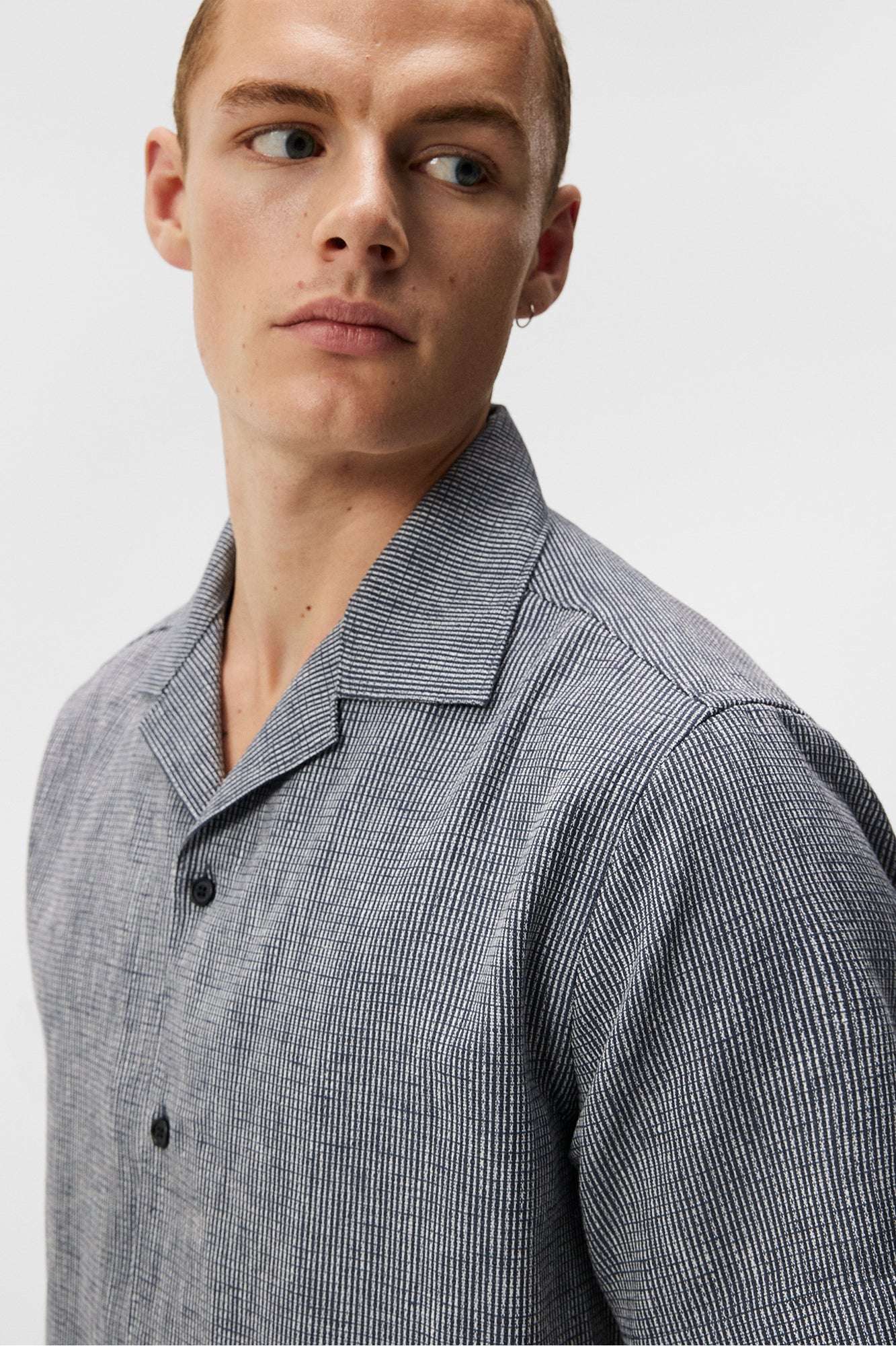 Men | Lind Linen Mix Str Relax Shirt | JL Navy