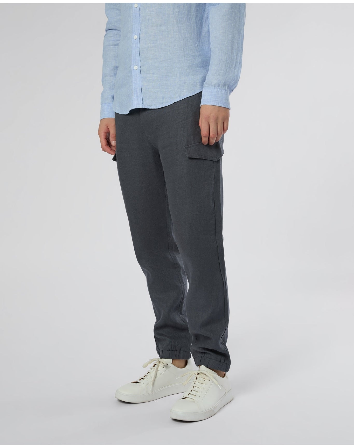 Men | Linen Cargo Jogger | Gunmetal