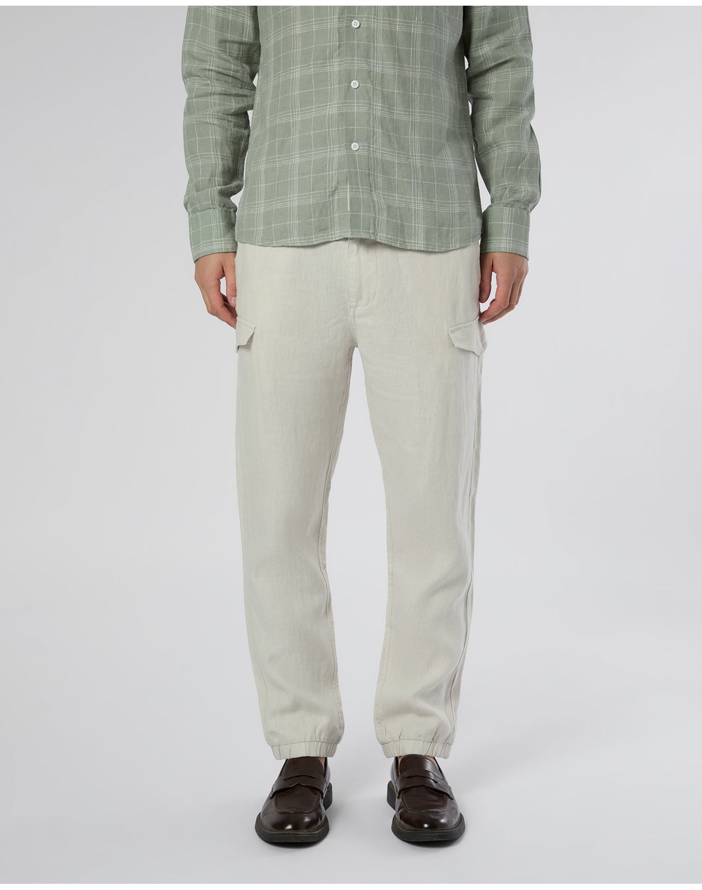 Men | Linen Cargo Jogger | Stone