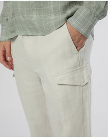 Men | Linen Cargo Jogger | Stone