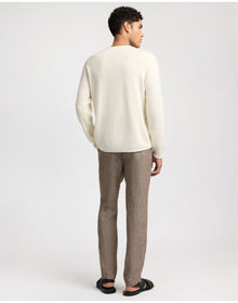 Men | Linen Cashmere Rollneck Sweater | White