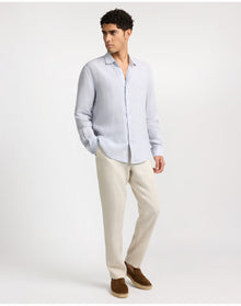 Men | Linen Long Sleeve Shirt | Light Grey