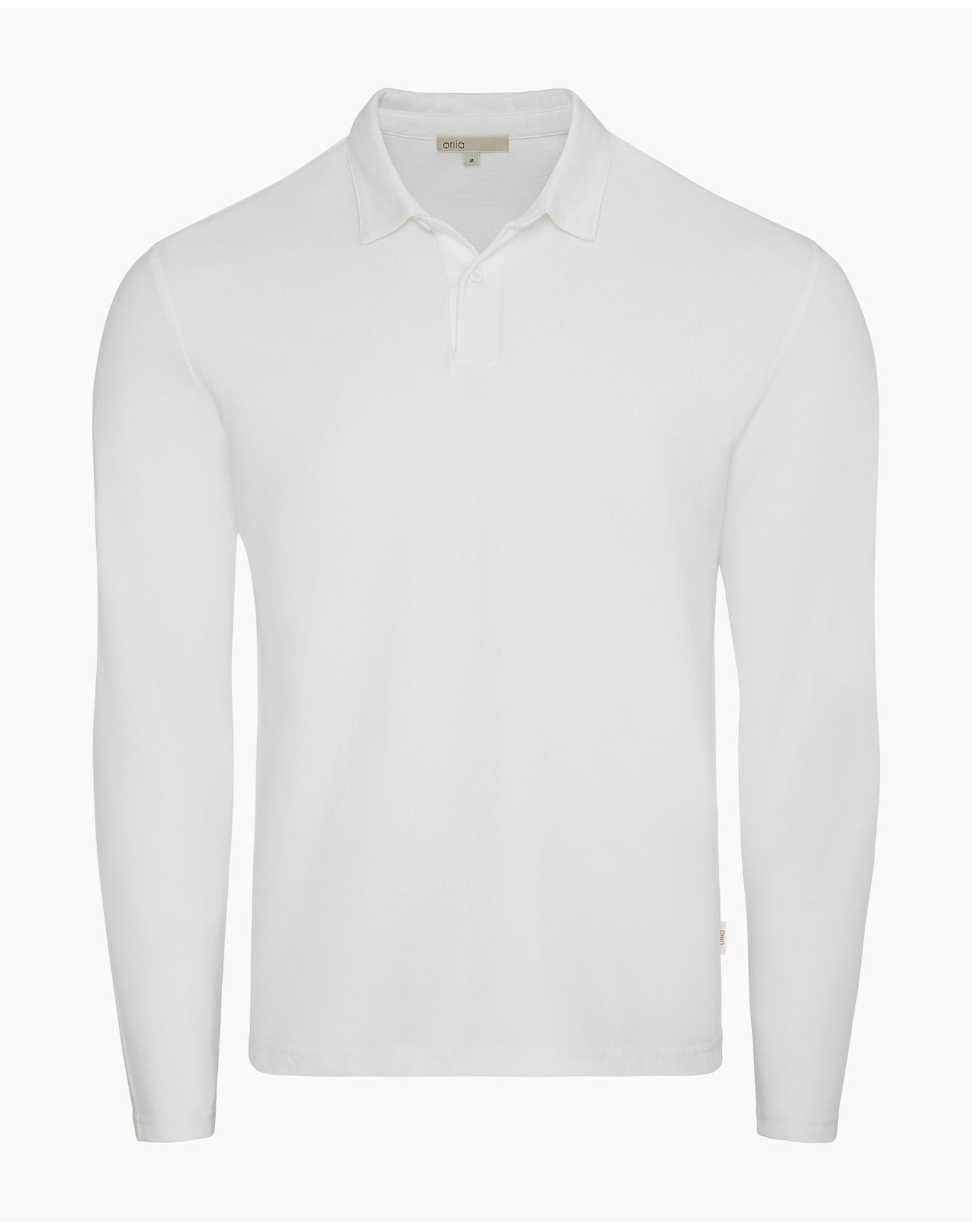 Men | Long Sleeve Pique Polo | White