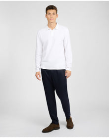 Men | Long Sleeve Pique Polo | White