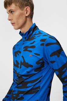 Men | Luke Print Mid Layer | Neptune Nautical Blue