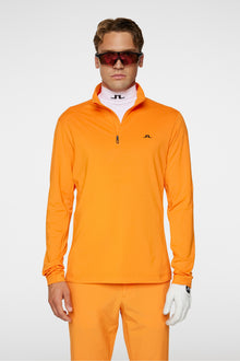 Men | Luke Quarter Zip Mid Layer | Persimmon Orange