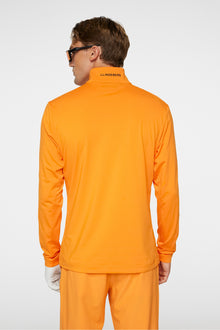 Men | Luke Quarter Zip Mid Layer | Persimmon Orange