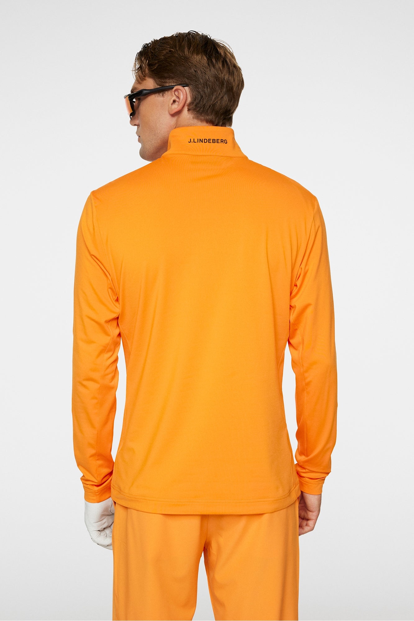 Men | Luke Quarter Zip Mid Layer | Persimmon Orange