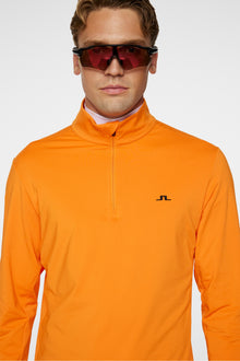 Men | Luke Quarter Zip Mid Layer | Persimmon Orange