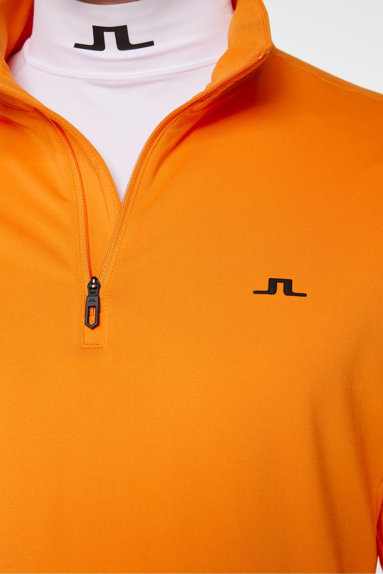 Men | Luke Quarter Zip Mid Layer | Persimmon Orange
