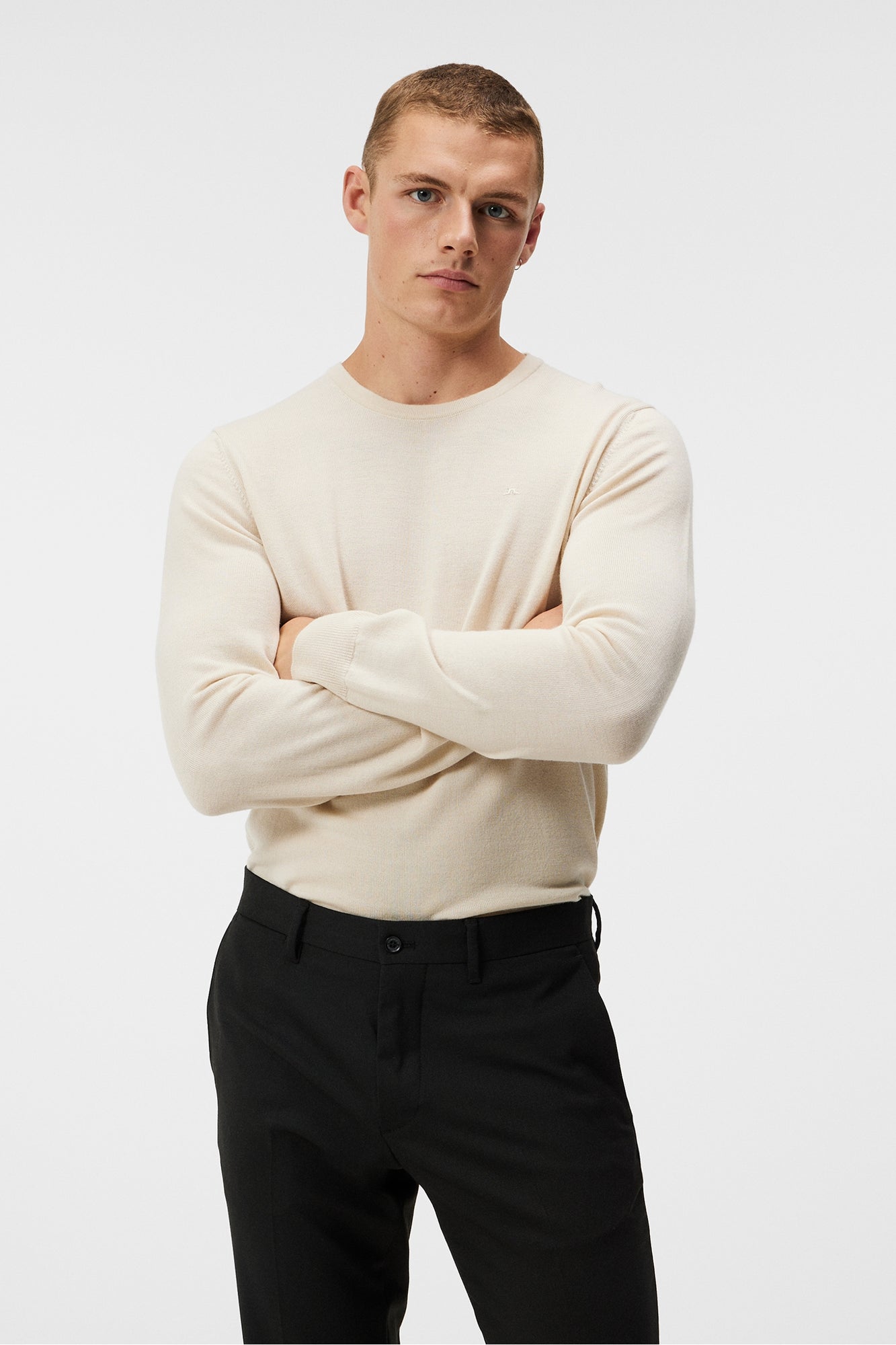 Men | Lyle Merino Creneck Sweater | Oyster Gray