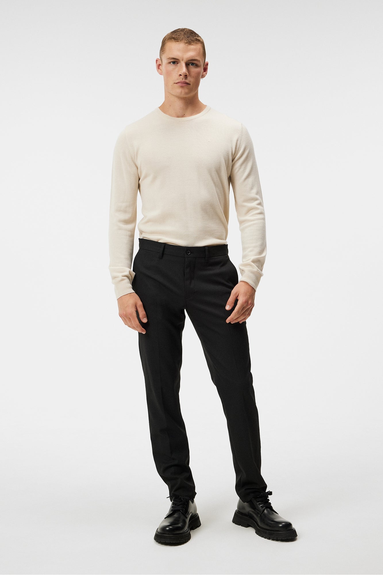 Men | Lyle Merino Creneck Sweater | Oyster Gray