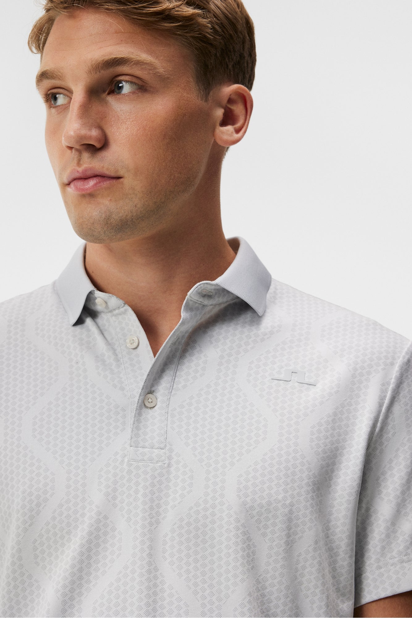 Men | Mat Jacquard Regular Fit Polo | Grey Melange