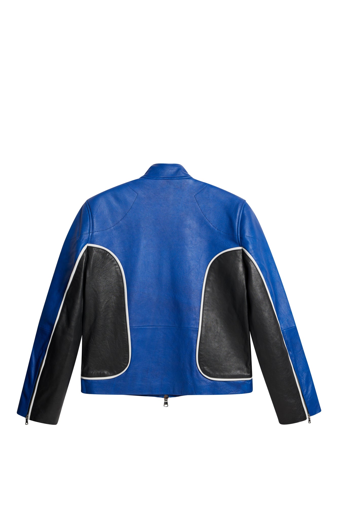Men | Morris Leather Biker Jacket | Nautical Blue