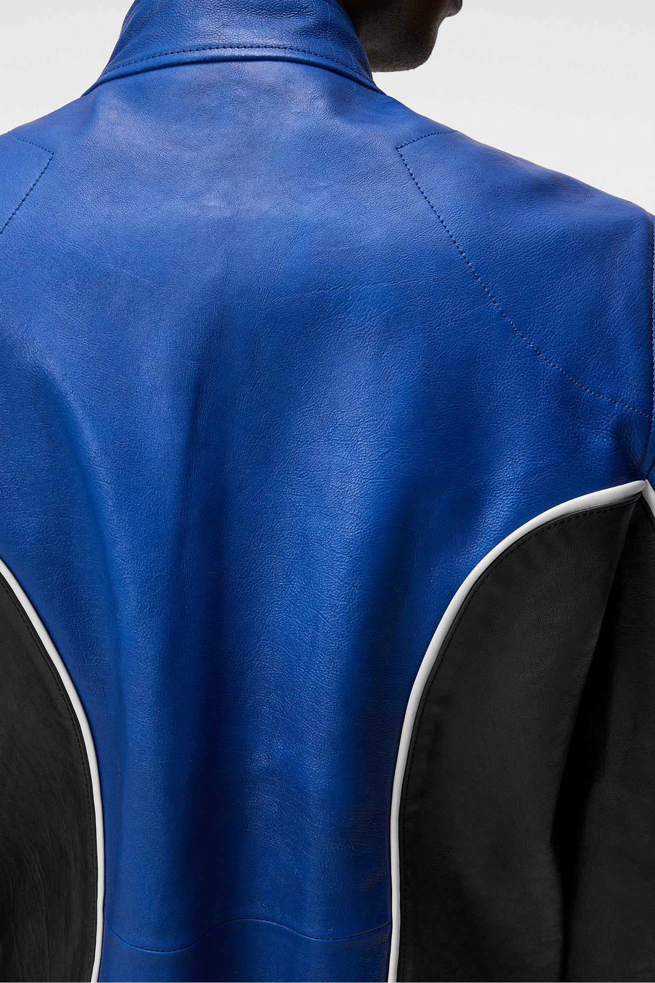 Men | Morris Leather Biker Jacket | Nautical Blue