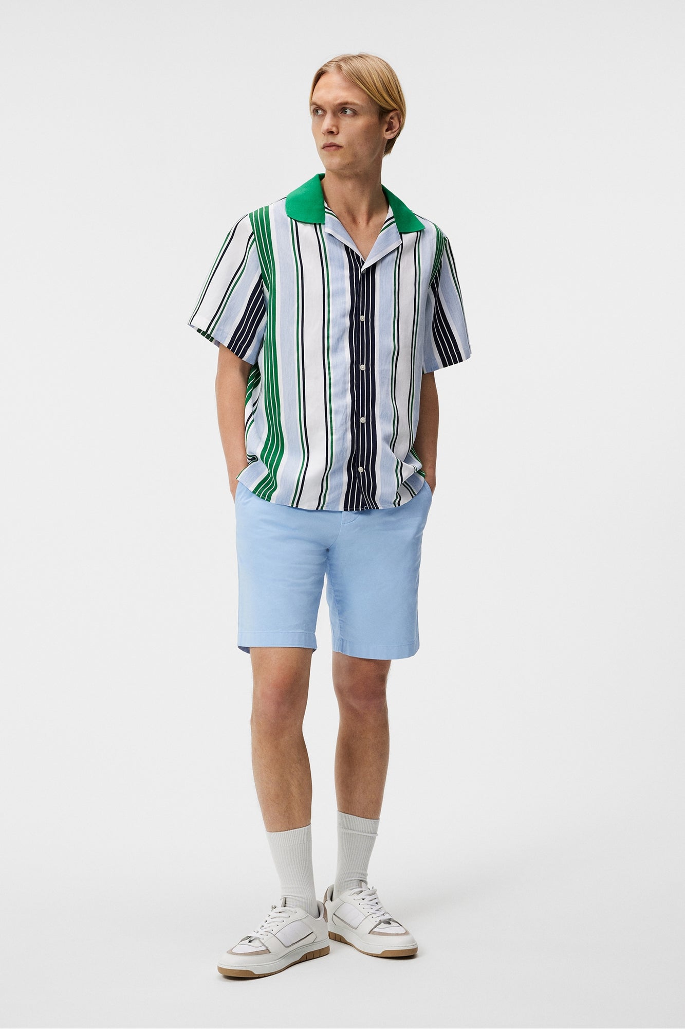 Men | Nathan Cloud Satin Shorts | Chambray Blue