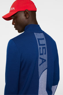 Men | Nathaniel Half Zip Sweater | Estate Blue