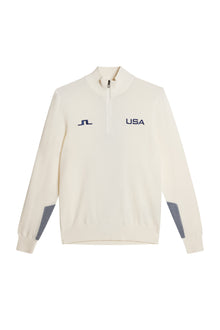 Men | Nathaniel Half Zip Sweater | White