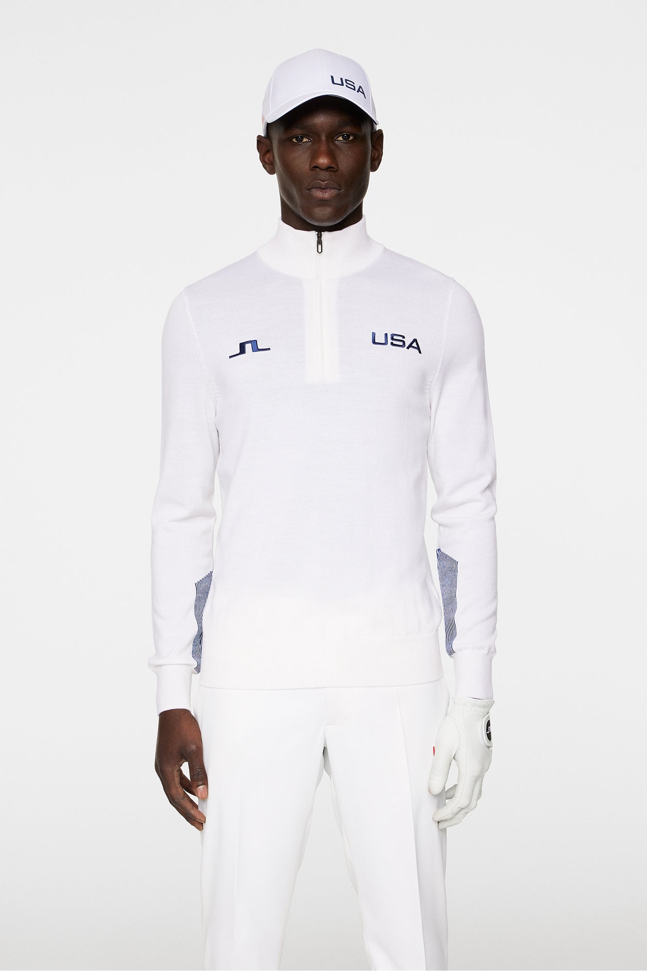 Men | Nathaniel Half Zip Sweater | White