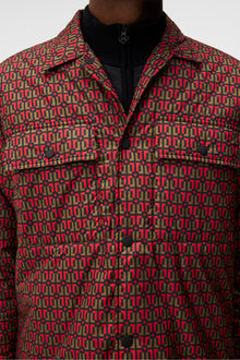 Men | Nile Padded Print Overshirt | Monk Geo Black