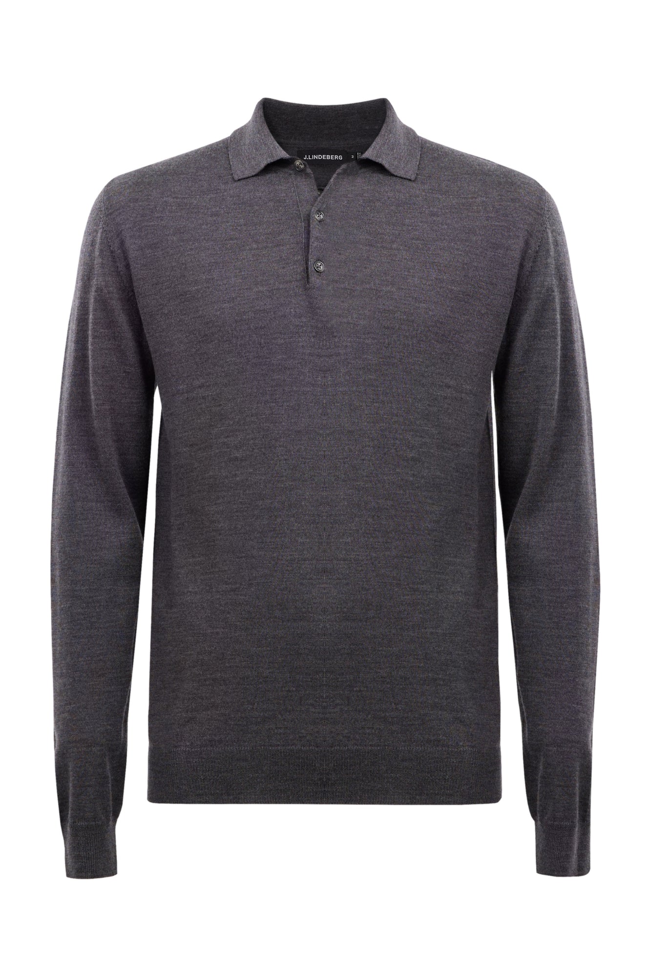 Men | Noel Light Merino Polo Shirt | Dark Grey Melange