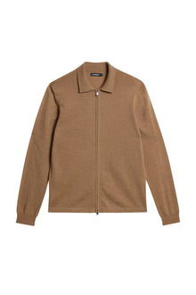 Men | Nyle Merino Zip Cardigann | Chipmunk Melange