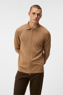 Men | Nyle Merino Zip Cardigann | Chipmunk Melange