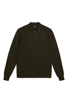 Men | Nyle Merino Zip Cardigann | Forest Green