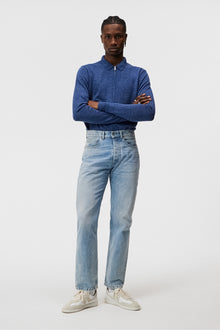 Men | Nylo Linen Blend Full Zip | Blue Quartz