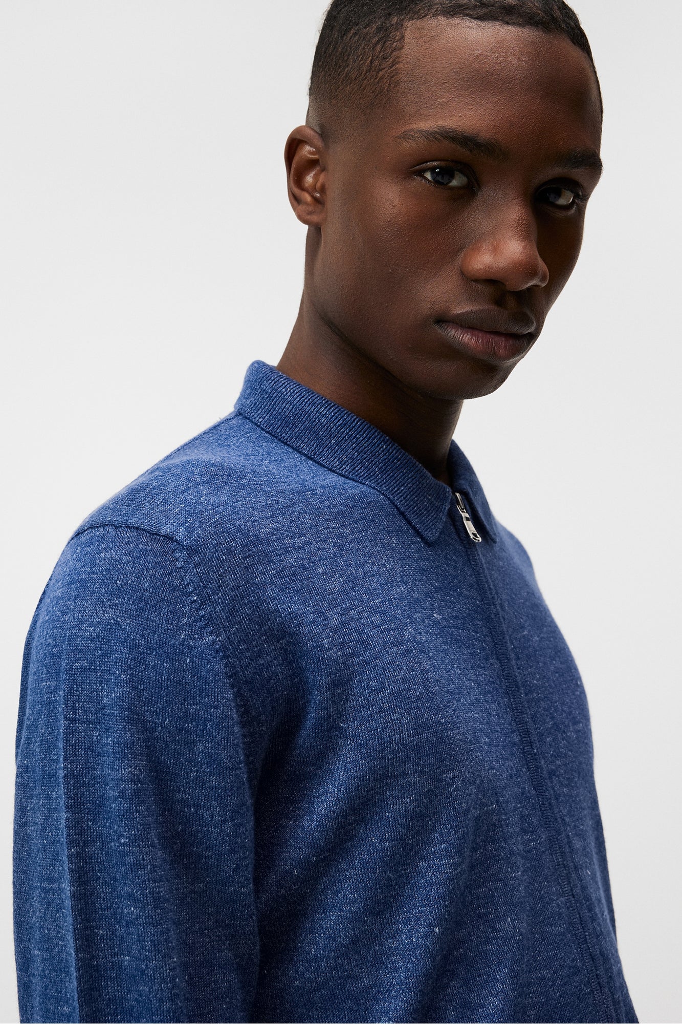 Men | Nylo Linen Blend Full Zip | Blue Quartz