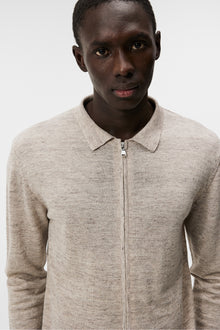 Men | Nylo Linen Blend Full Zip | Safari Beige