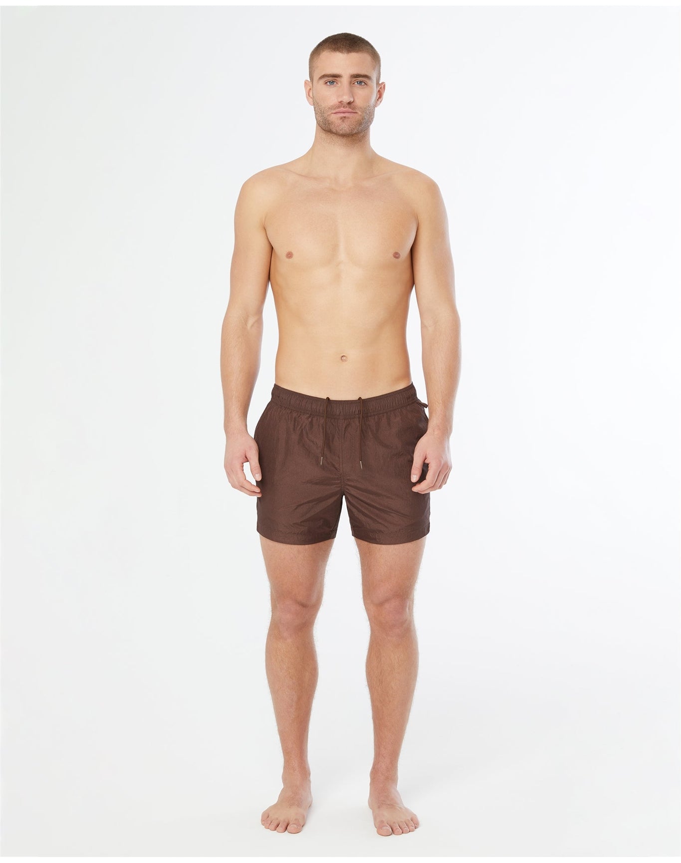 Men | Nylon Crinkle 5" Swim Trunk | Chocolate