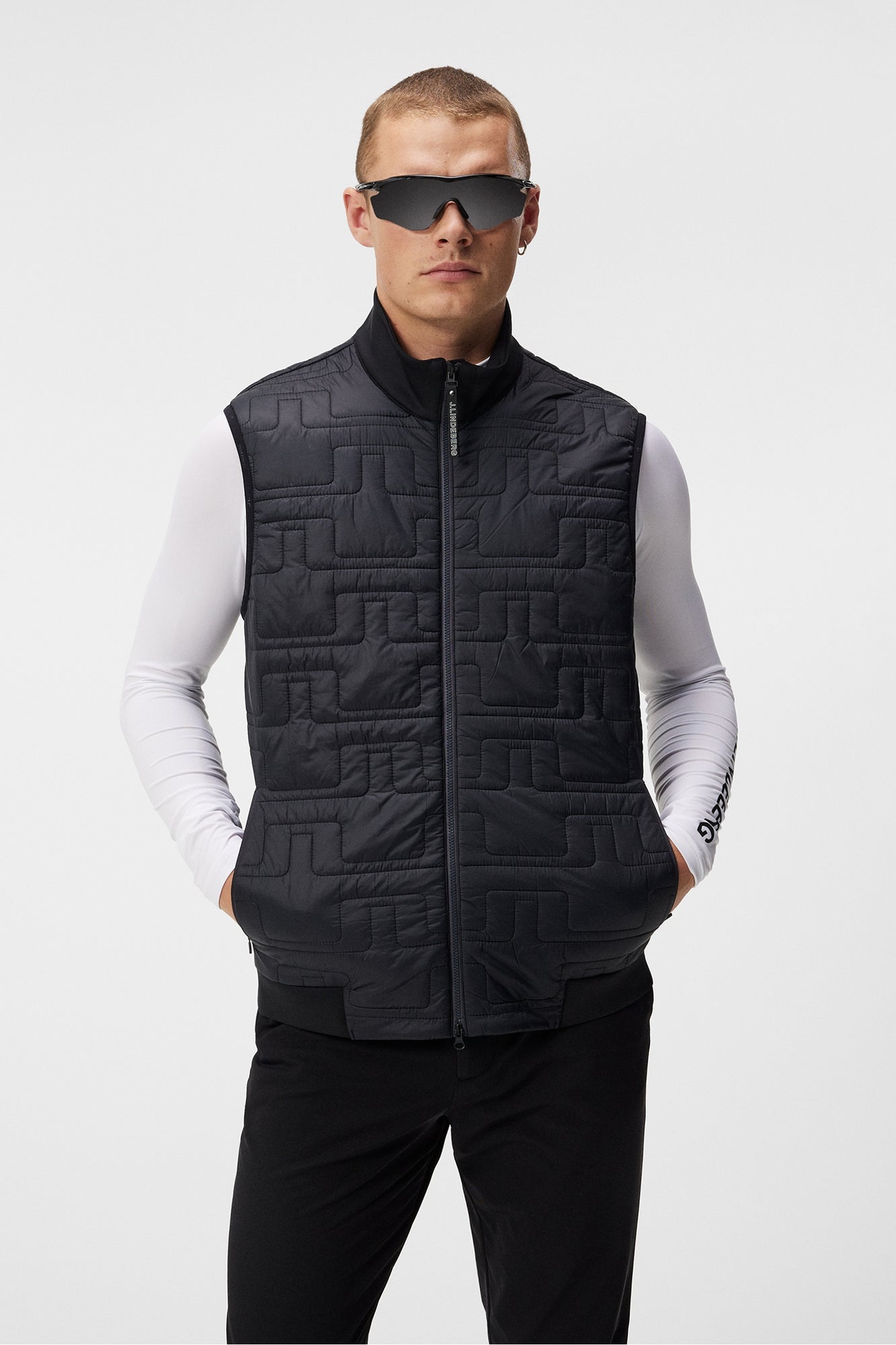 Men | Quilt Hybrid Vest | Black