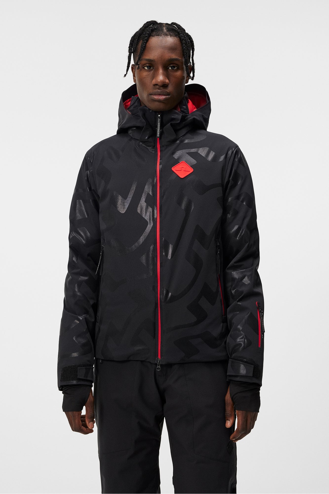 Men | Ray Hybrid Jacket Printed | Bridge Wave Xl Black Gloss